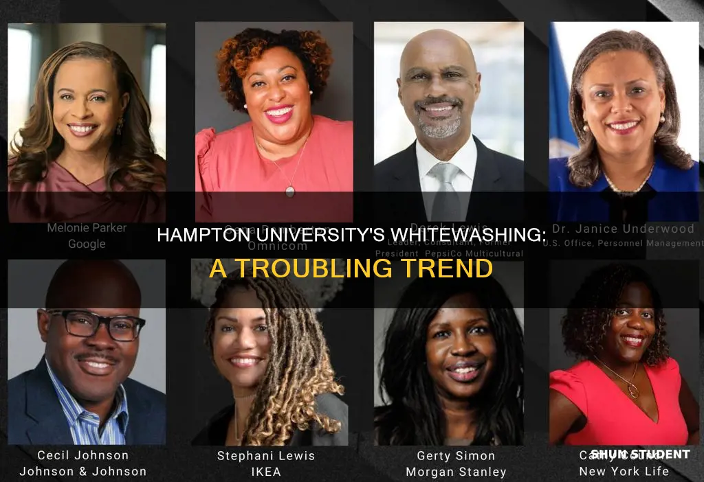 why is hampton university showing comericals with all white students