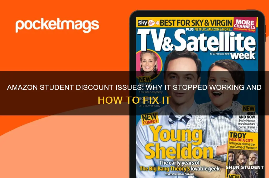 why is my amazon student discount stop working