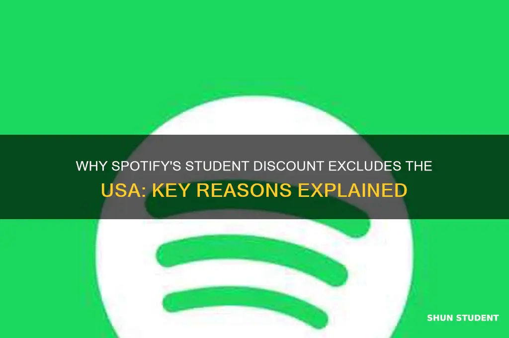 why is there no usa on student discount spotify