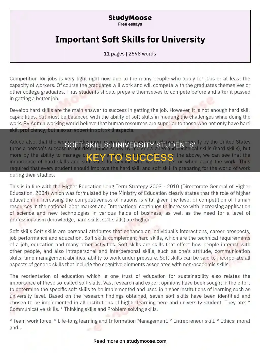 why soft skills are important for university students