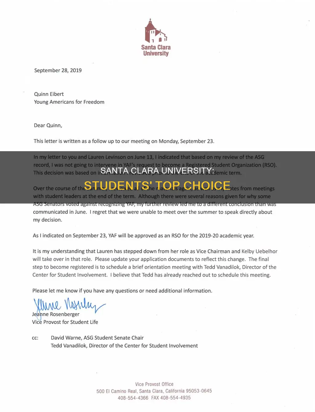 why students choose santa clara university