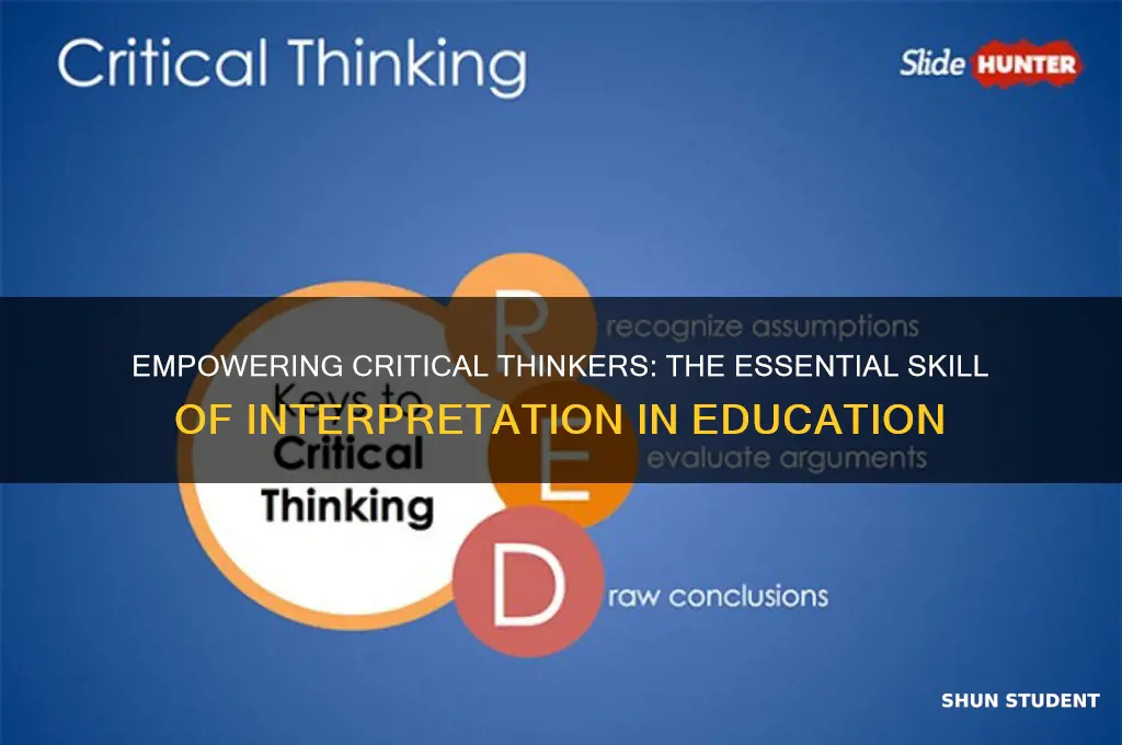 why to teach students how to interpret