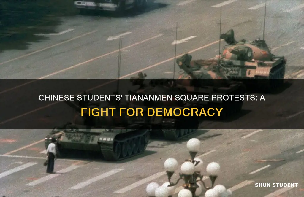 why were chinese university students protesting in tiananmen square