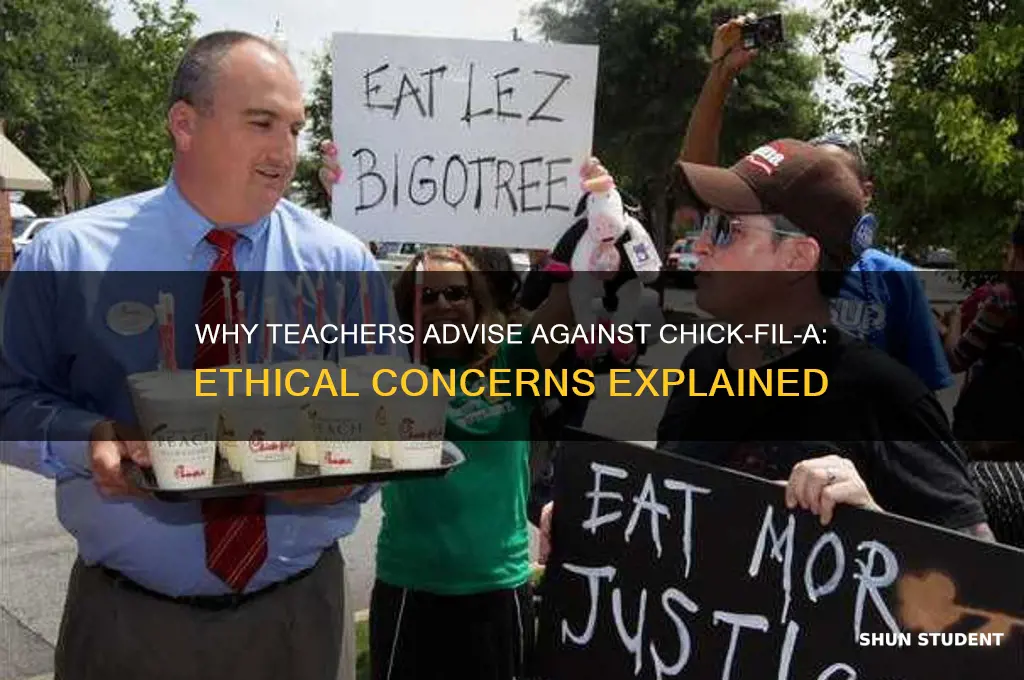 why would teacher tell students not to eat chick fillet