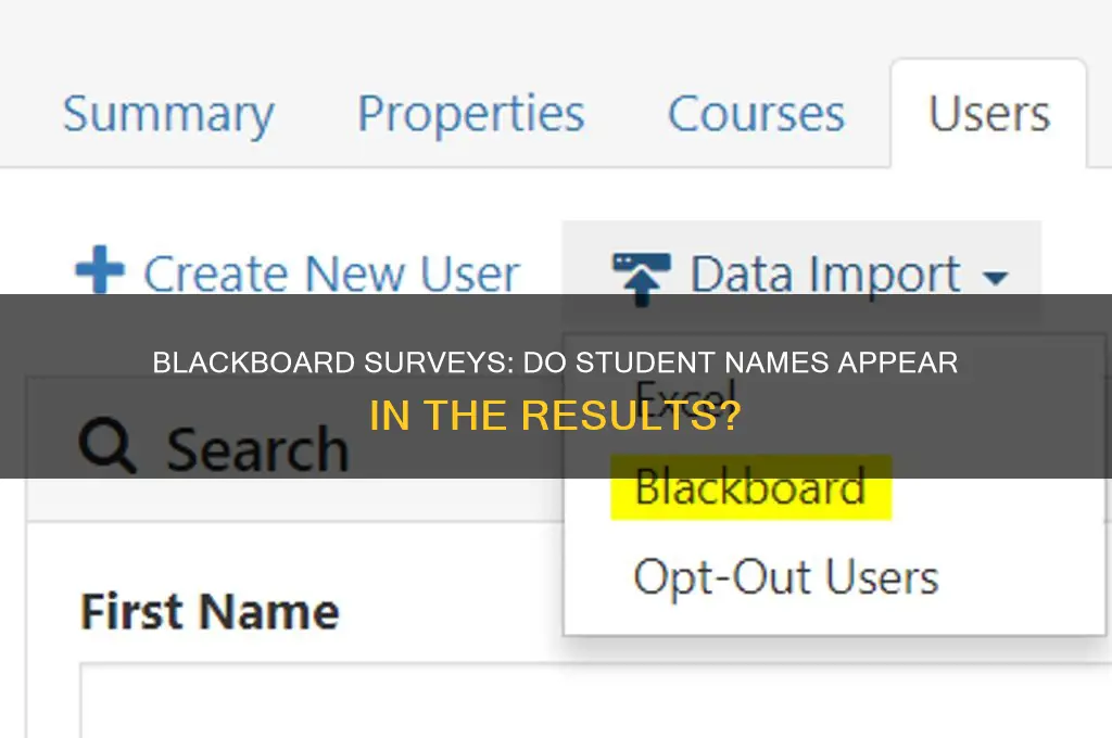 will a blackboard survey show student names