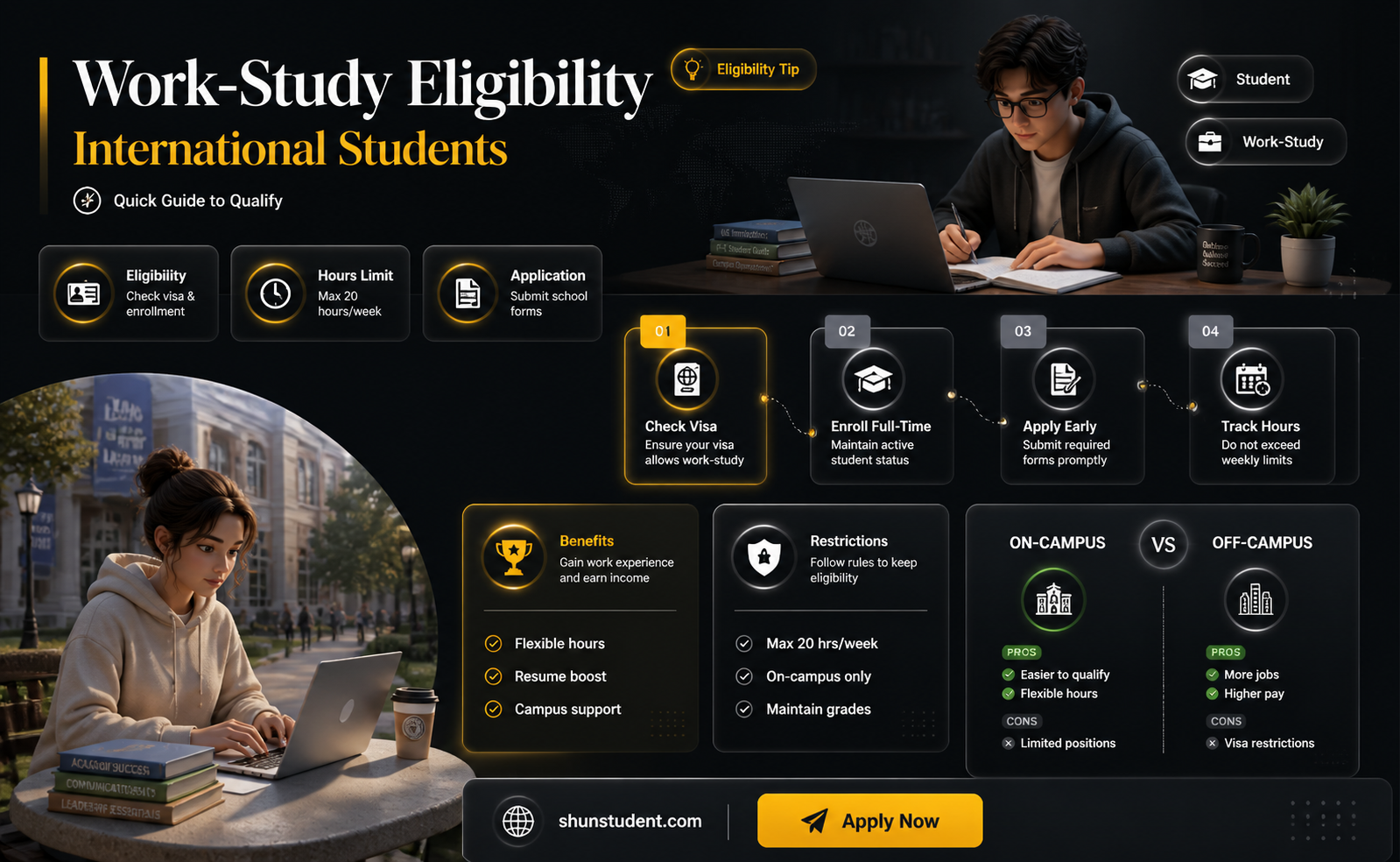 are international students eligible for work study