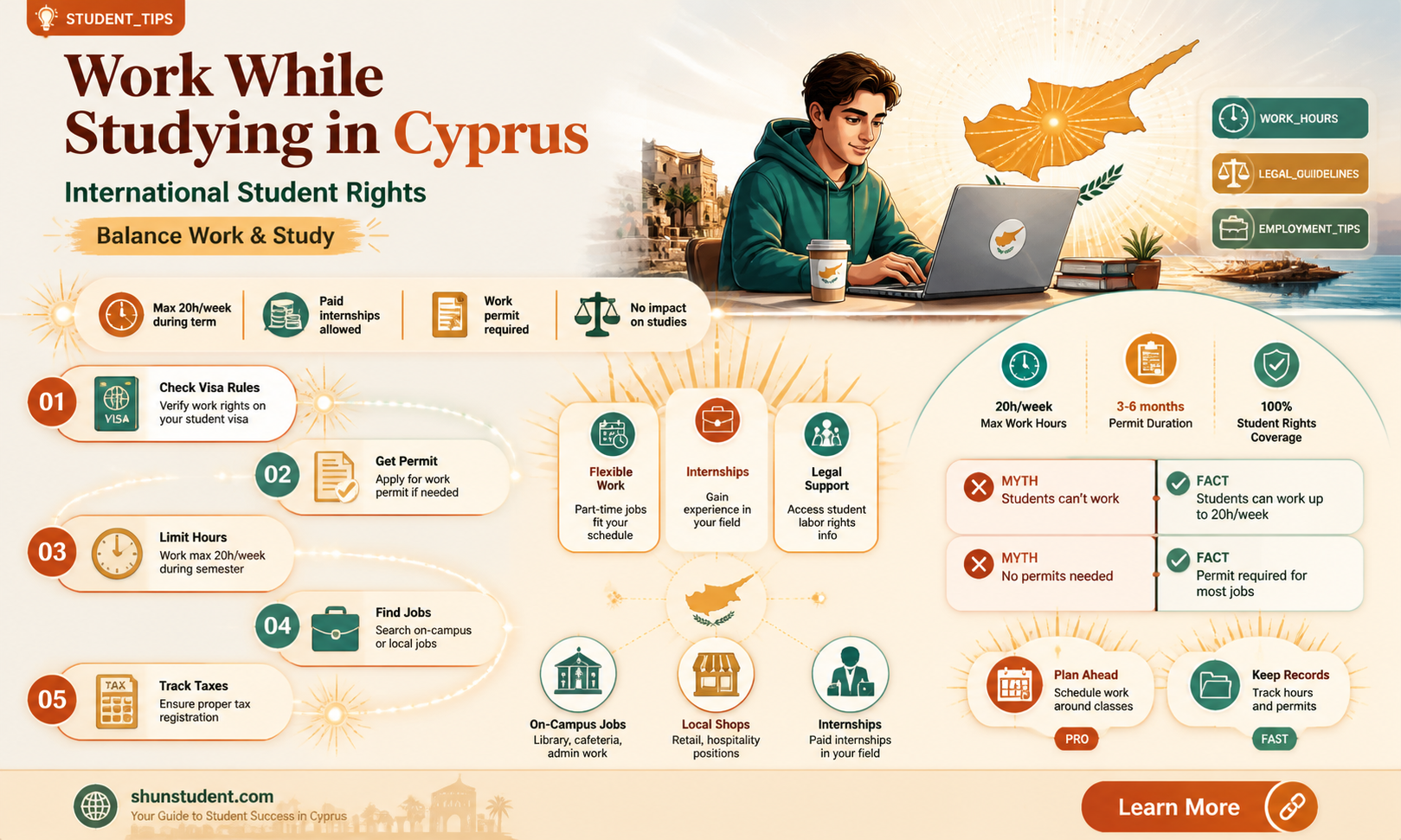 are international students allowed to work while studying in cyprus