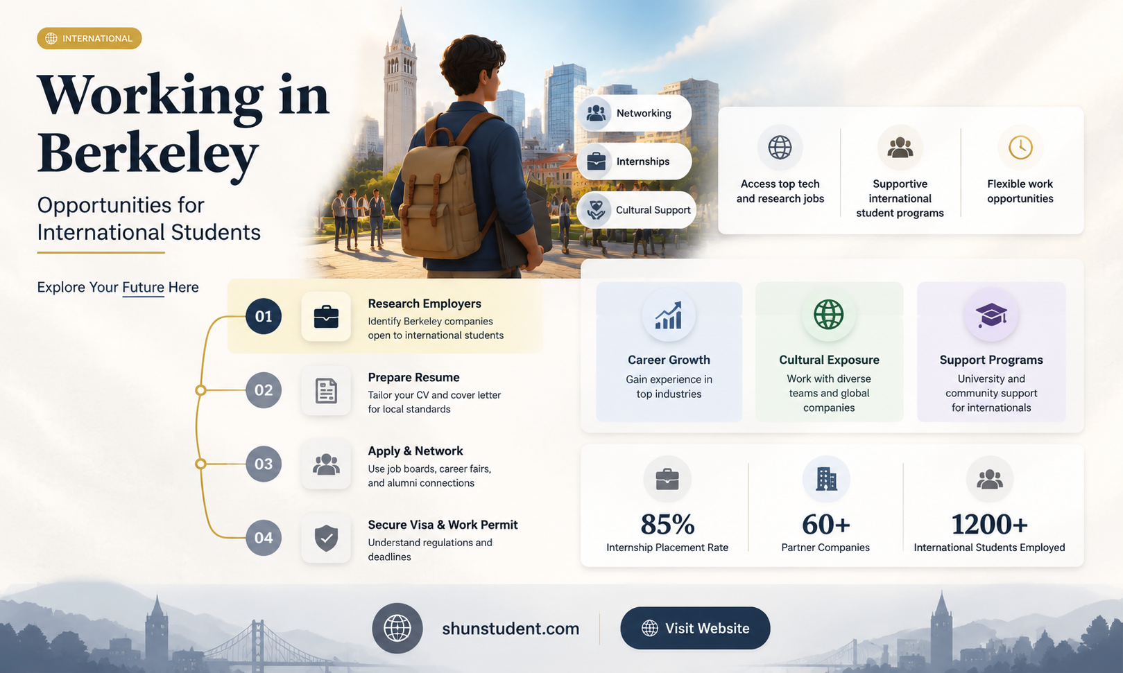 can an international student work-study in berkeley
