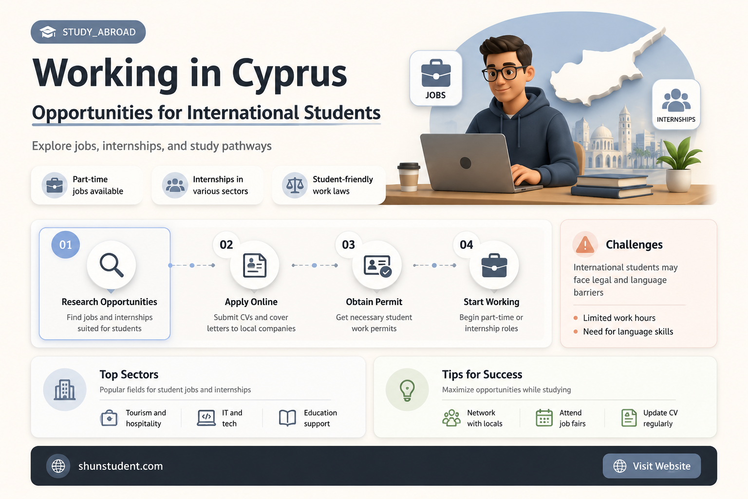 can an international student work in cyprus